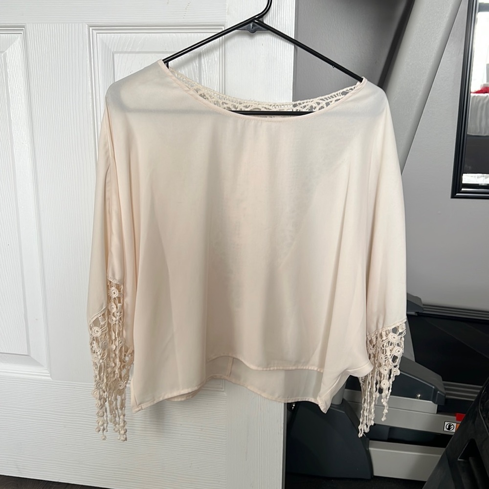 Cream top with boho detailing